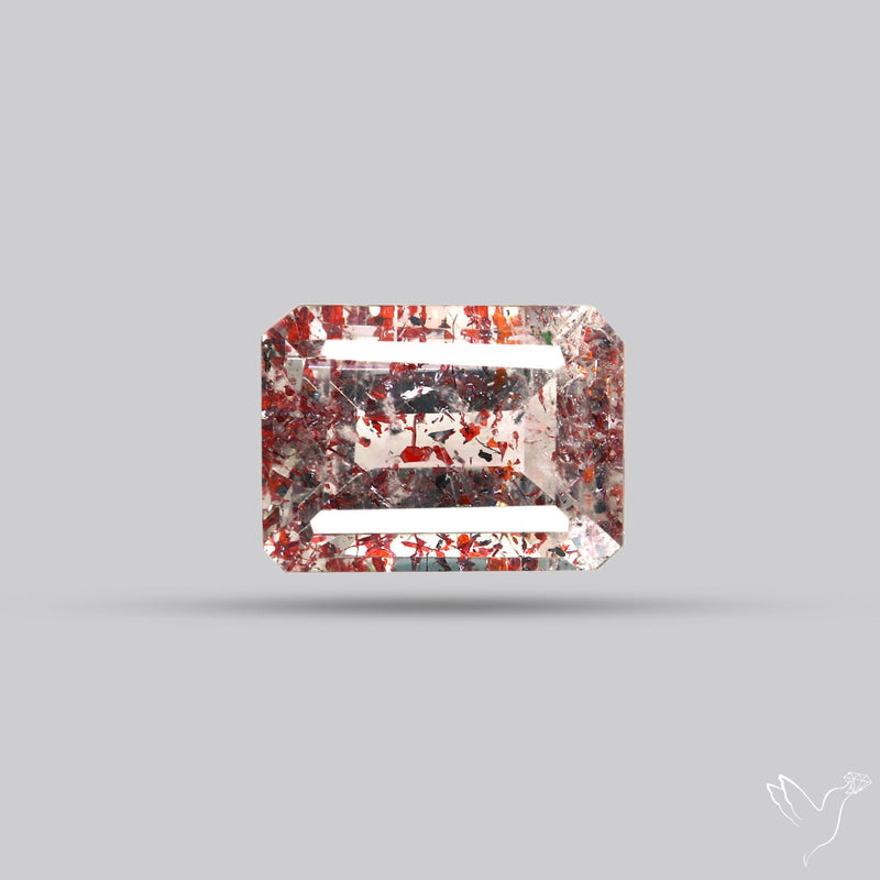 Lepidocrocite In Quartz Faceted Fine Gemstone
