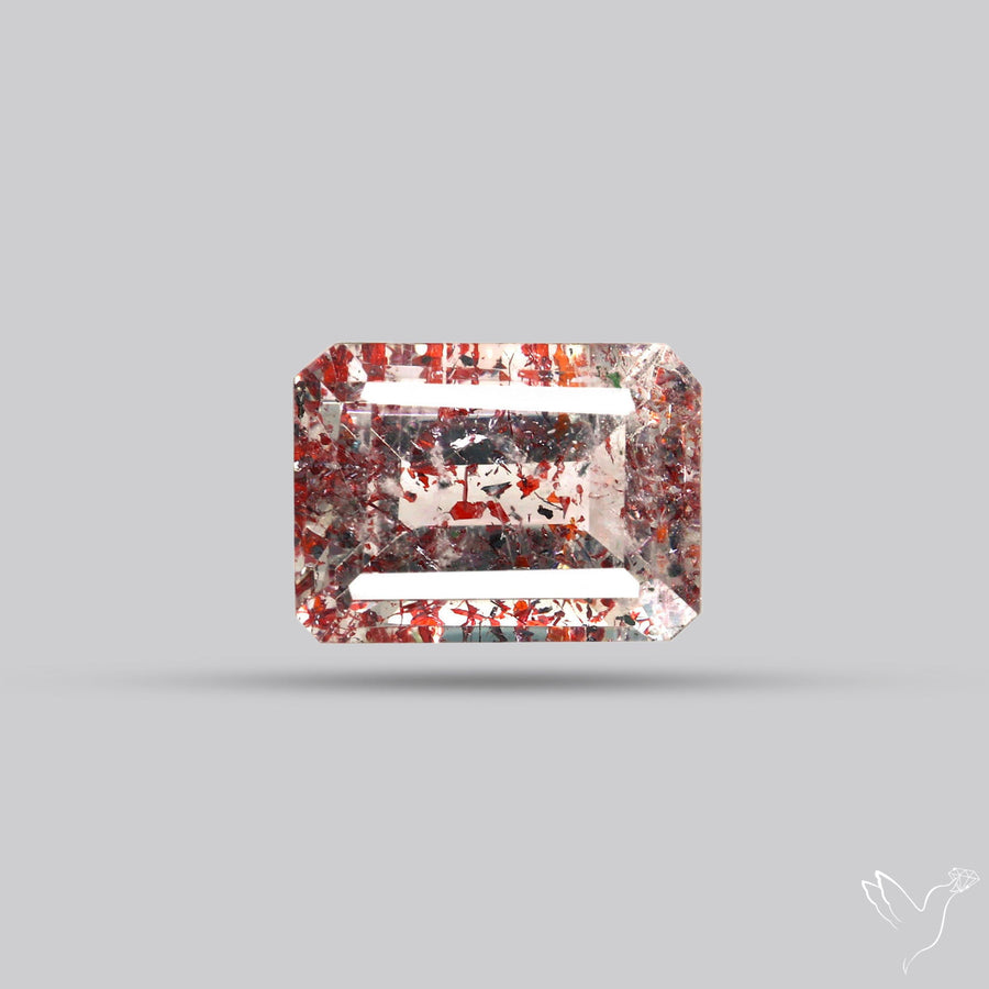 Lepidocrocite In Quartz Faceted Fine Gemstone