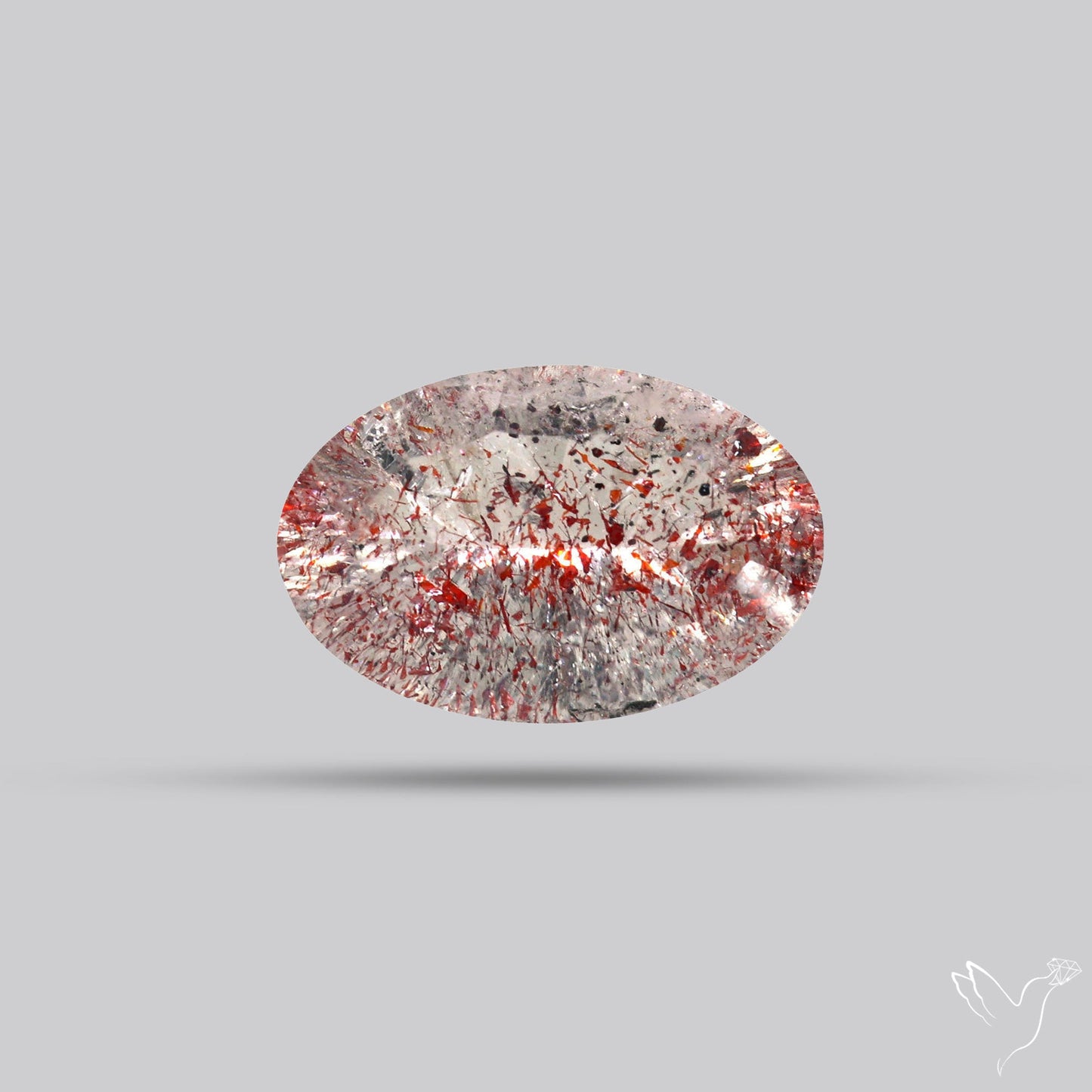 Lepidocrocite In Quartz Concave Cut