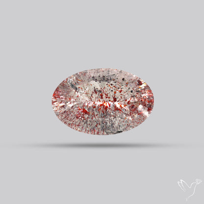 Lepidocrocite In Quartz Concave Cut