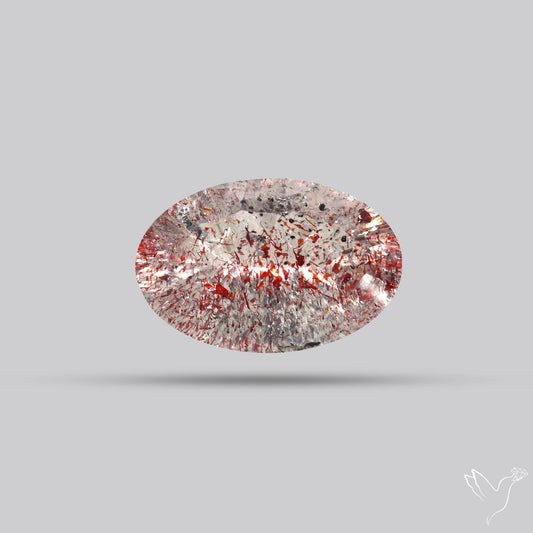 Lepidocrocite In Quartz Concave Cut