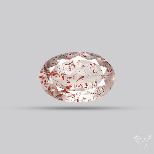 Lepidocrocite In Quartz Faceted Fine Gemstone