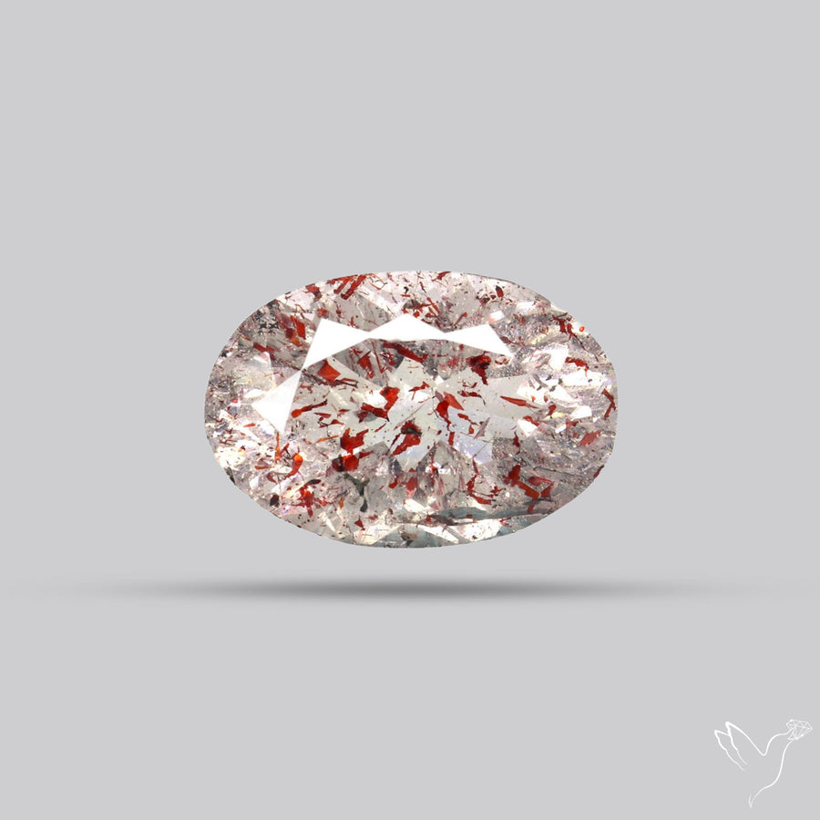Lepidocrocite In Quartz Faceted Fine Gemstone