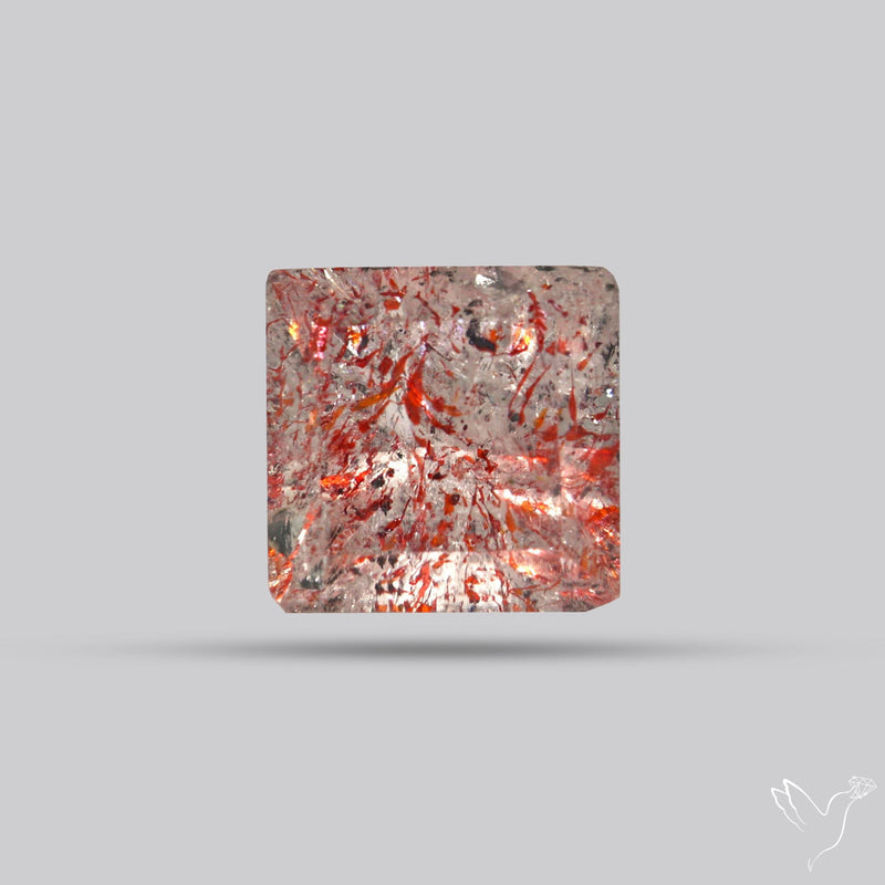 Lepidocrocite In Quartz Faceted Fine Gemstone