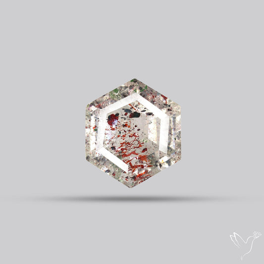 Lepidocrocite In Quartz Faceted Fine Gemstone