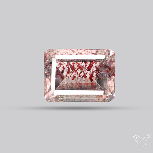 Lepidocrocite In Quartz Faceted Fine Gemstone