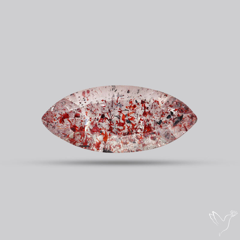Lepidocrocite In Quartz Concave Cut