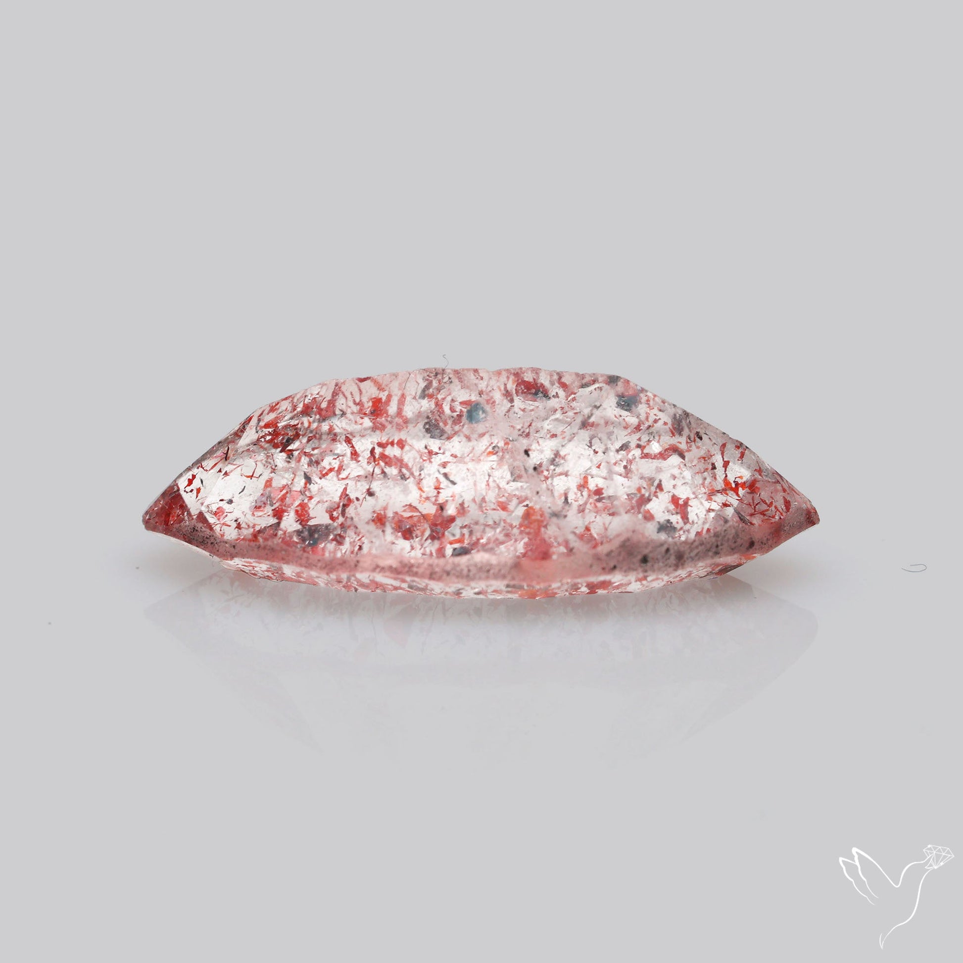 Lepidocrocite In Quartz Concave Cut