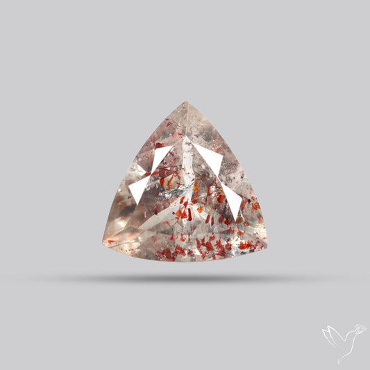 Lepidocrocite In Quartz Faceted Fine Gemstone