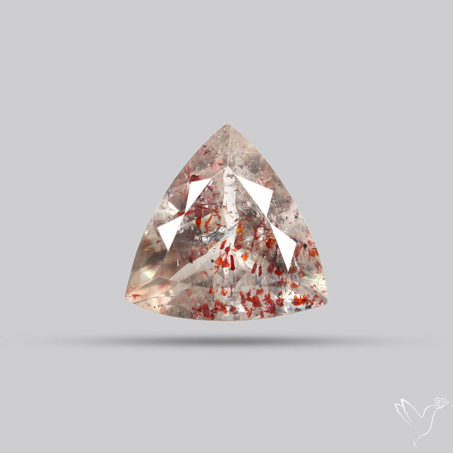 Lepidocrocite In Quartz Faceted Fine Gemstone