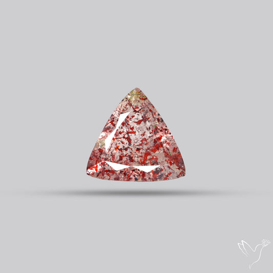 Lepidocrocite In Quartz Faceted Fine Gemstone