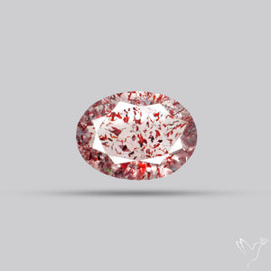Lepidocrocite In Quartz Faceted Fine Gemstone