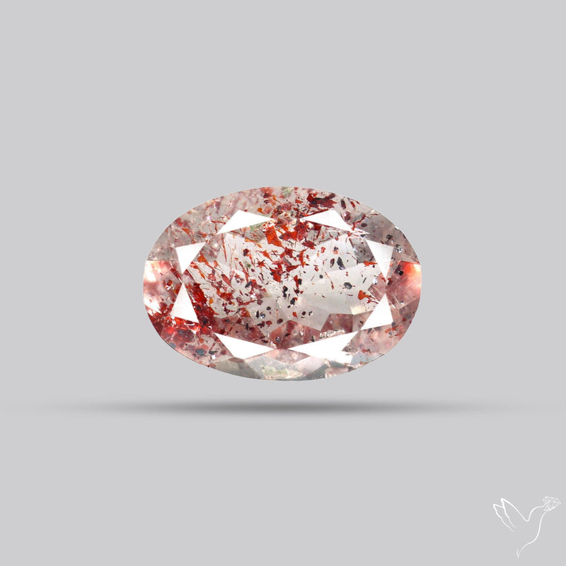 Lepidocrocite In Quartz Faceted Fine Gemstone