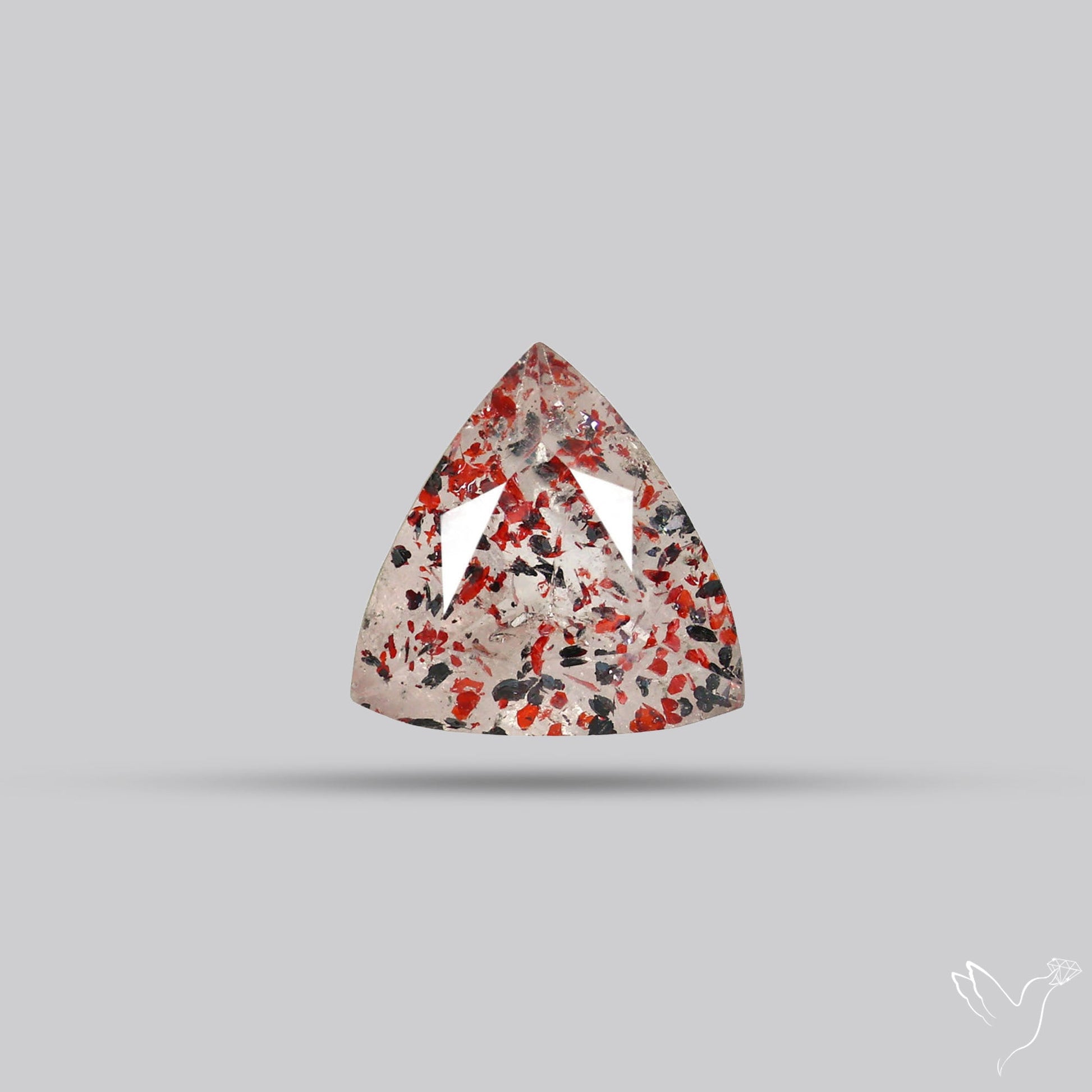 Lepidocrocite In Quartz Faceted Fine Gemstone