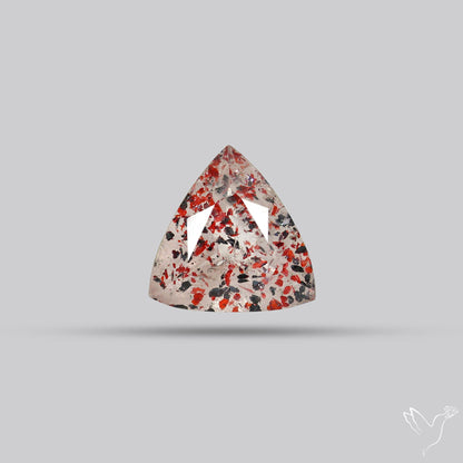 Lepidocrocite In Quartz Faceted Fine Gemstone