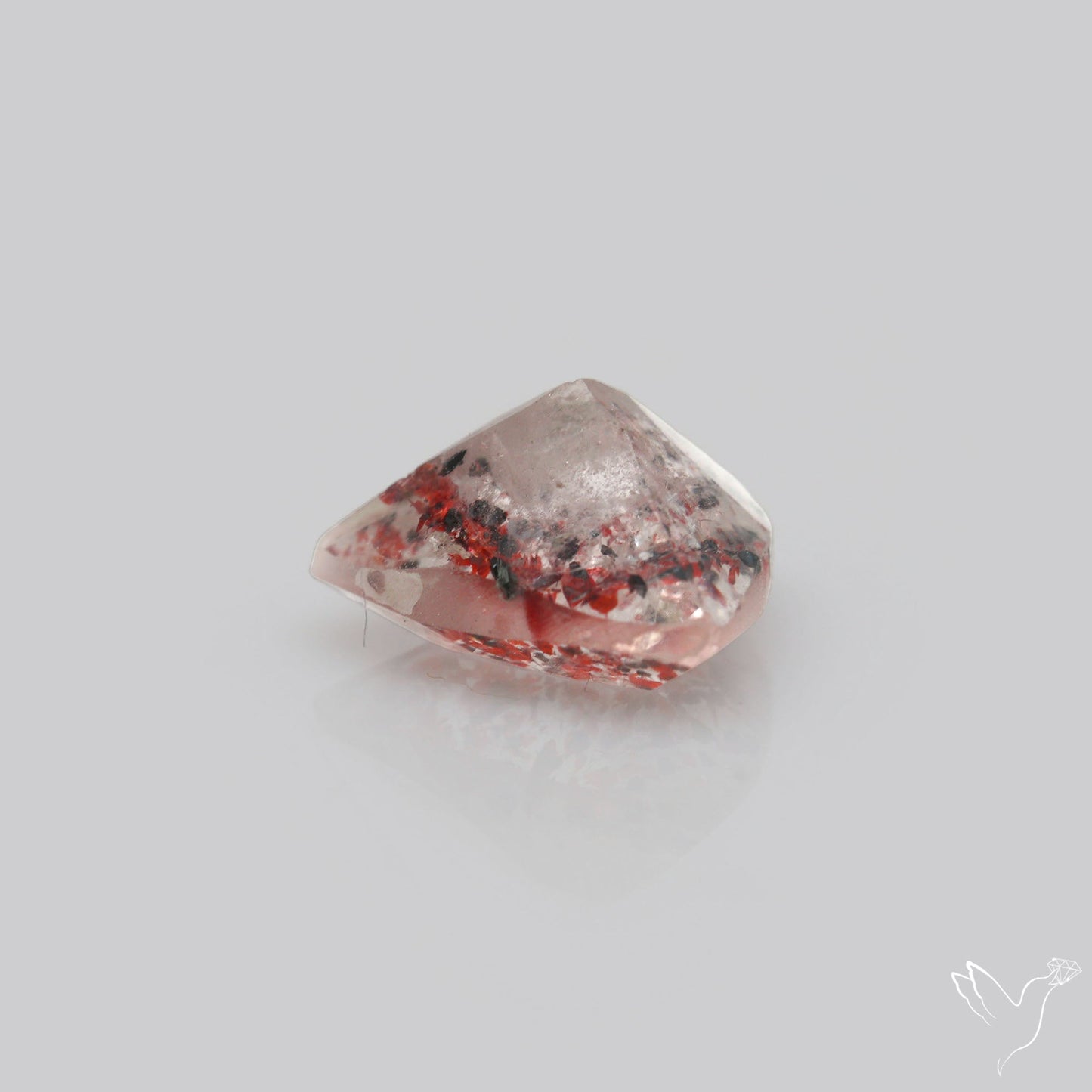 Lepidocrocite In Quartz Faceted Fine Gemstone
