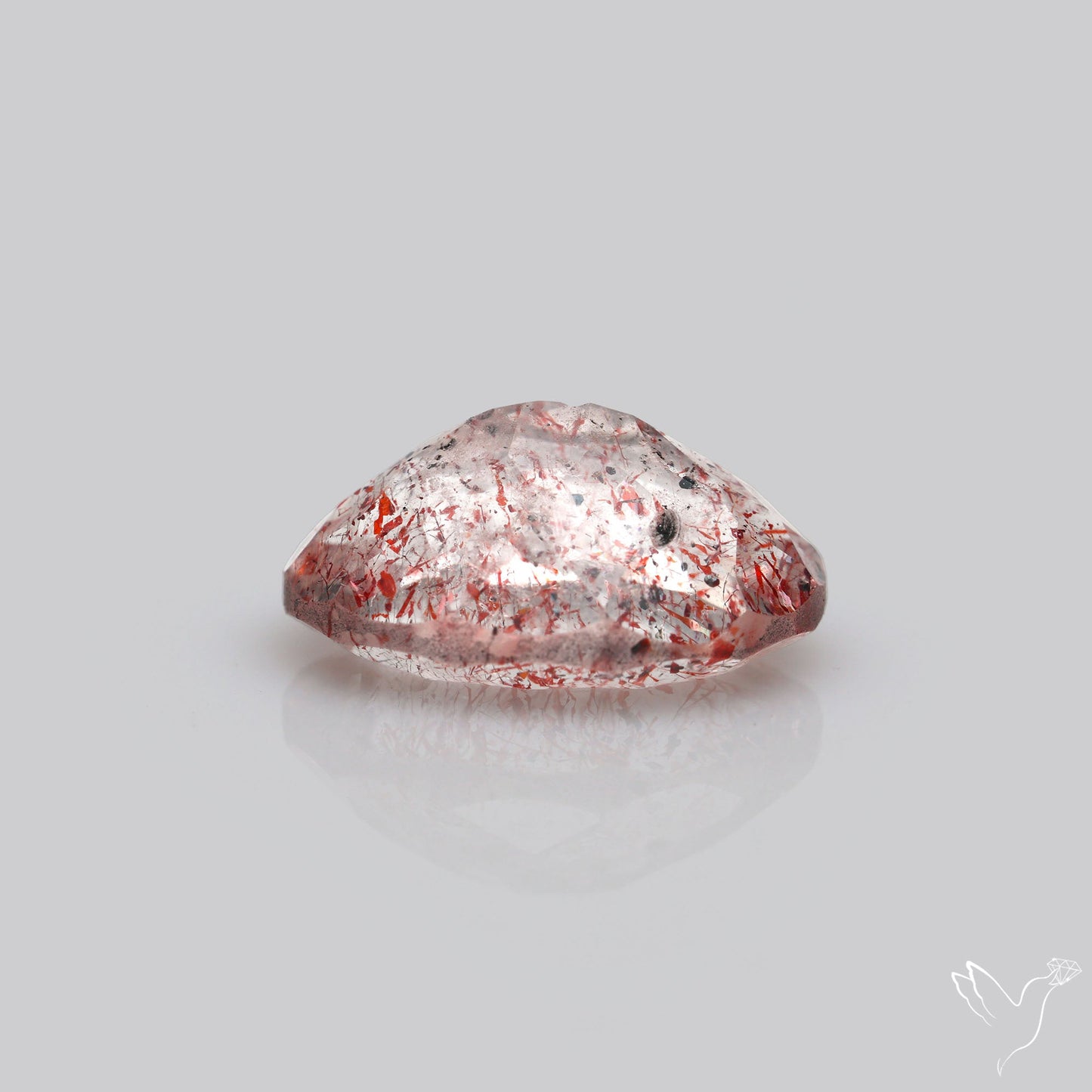 Lepidocrocite In Quartz Faceted Fine Gemstone