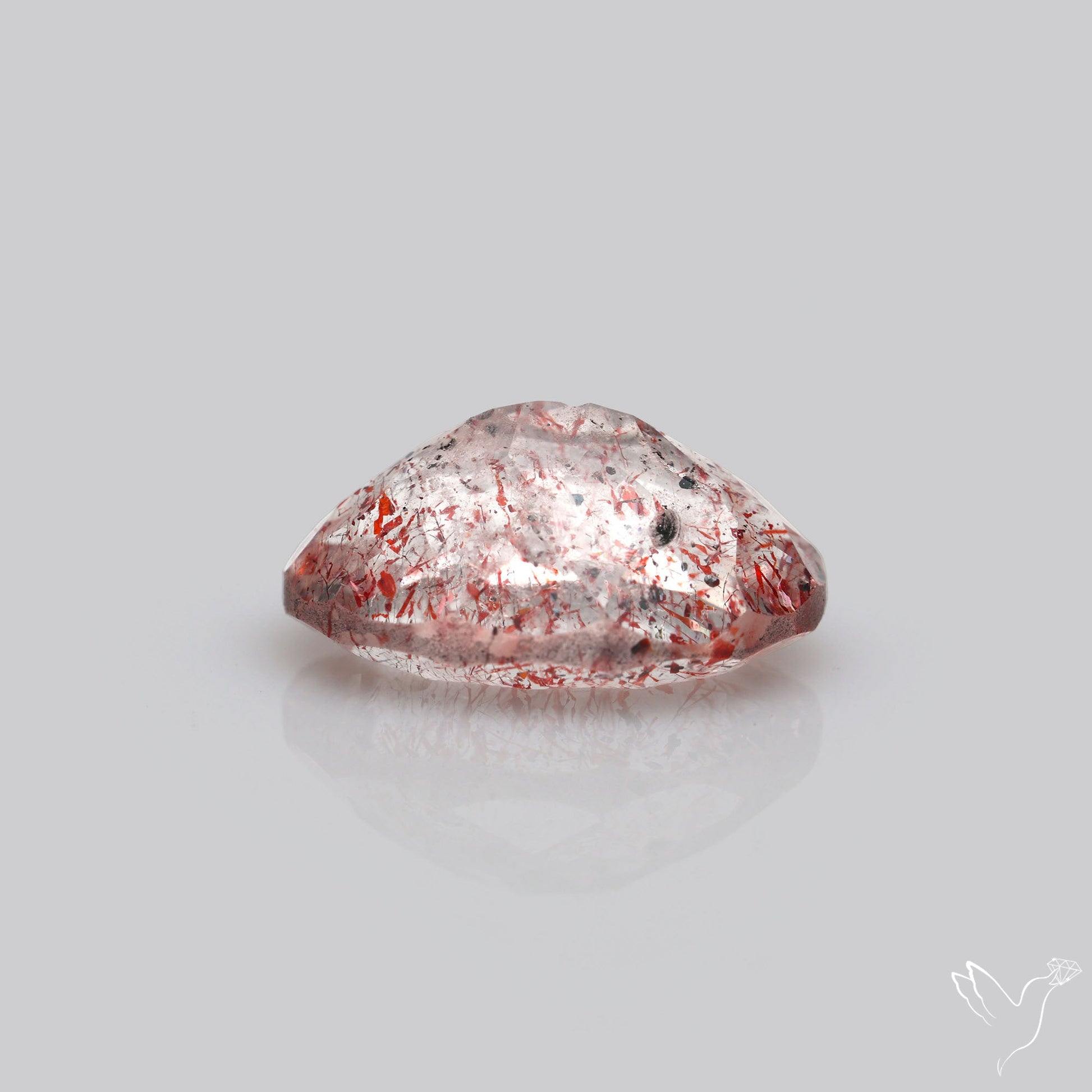 Lepidocrocite In Quartz Faceted Fine Gemstone