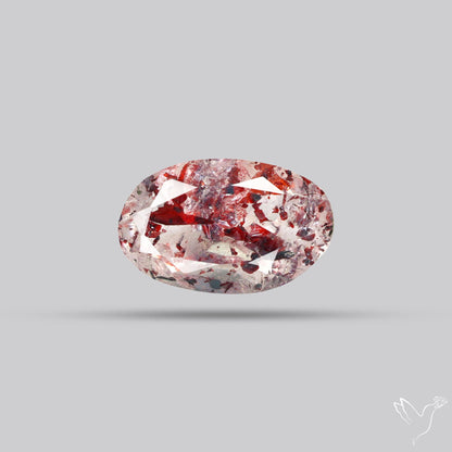 Lepidocrocite In Quartz Faceted Fine Gemstone