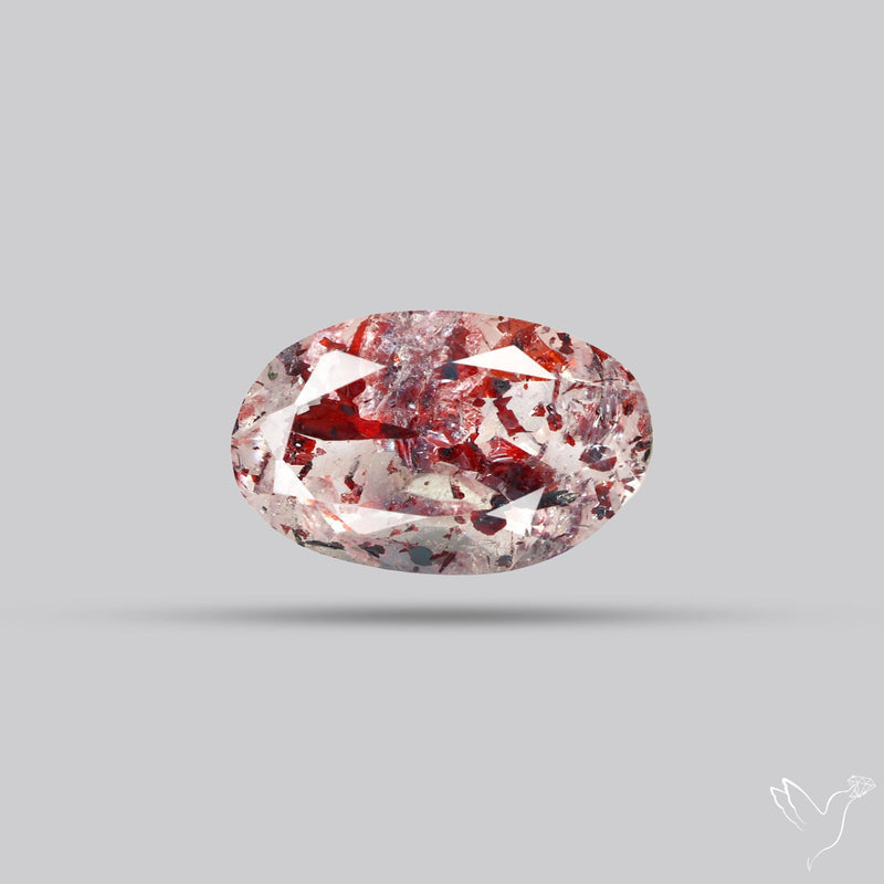 Lepidocrocite In Quartz Faceted Fine Gemstone