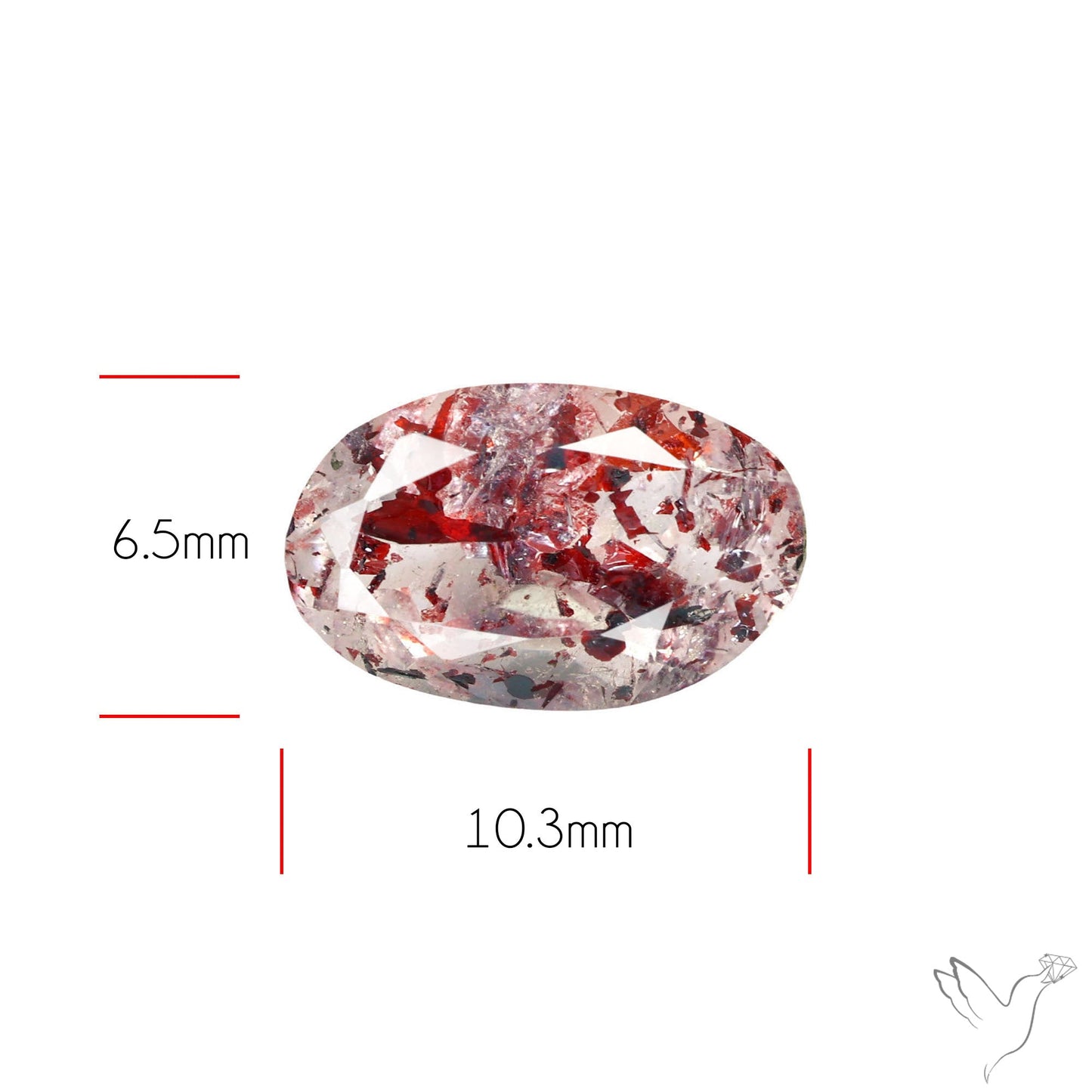 Lepidocrocite In Quartz Faceted Fine Gemstone