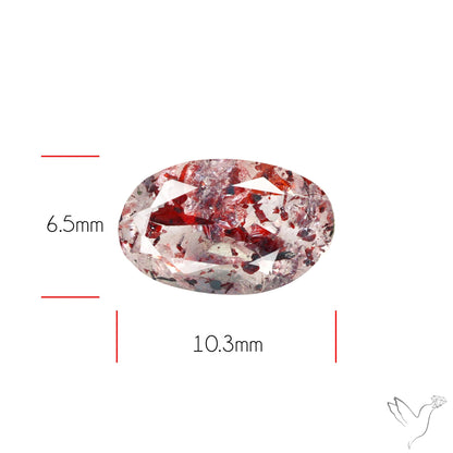 Lepidocrocite In Quartz Faceted Fine Gemstone