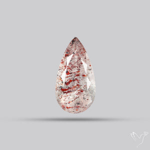 Lepidocrocite In Quartz Faceted Fine Gemstone