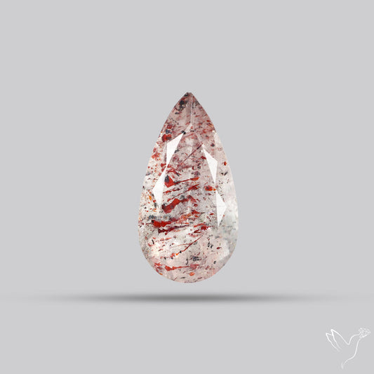 Lepidocrocite In Quartz Faceted Fine Gemstone