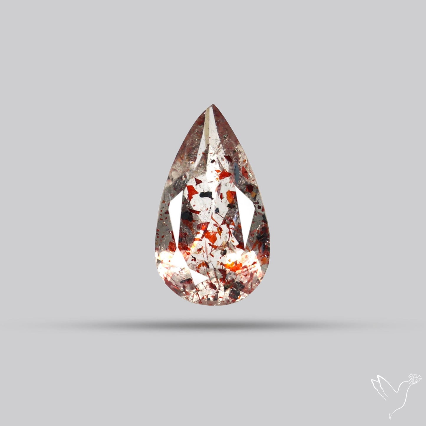 Lepidocrocite In Quartz Faceted Fine Gemstone