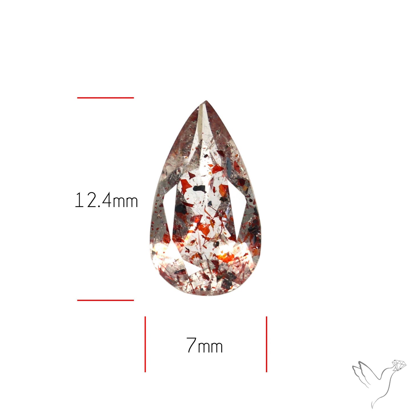 Lepidocrocite In Quartz Faceted Fine Gemstone