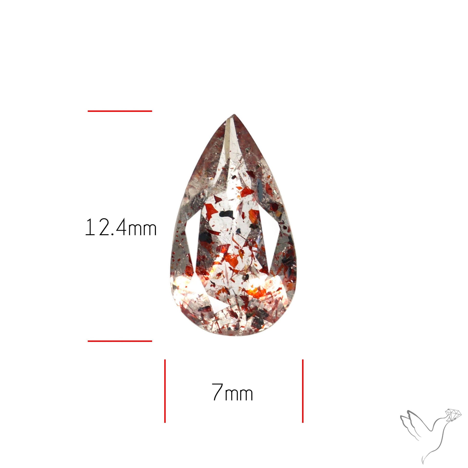 Lepidocrocite In Quartz Faceted Fine Gemstone