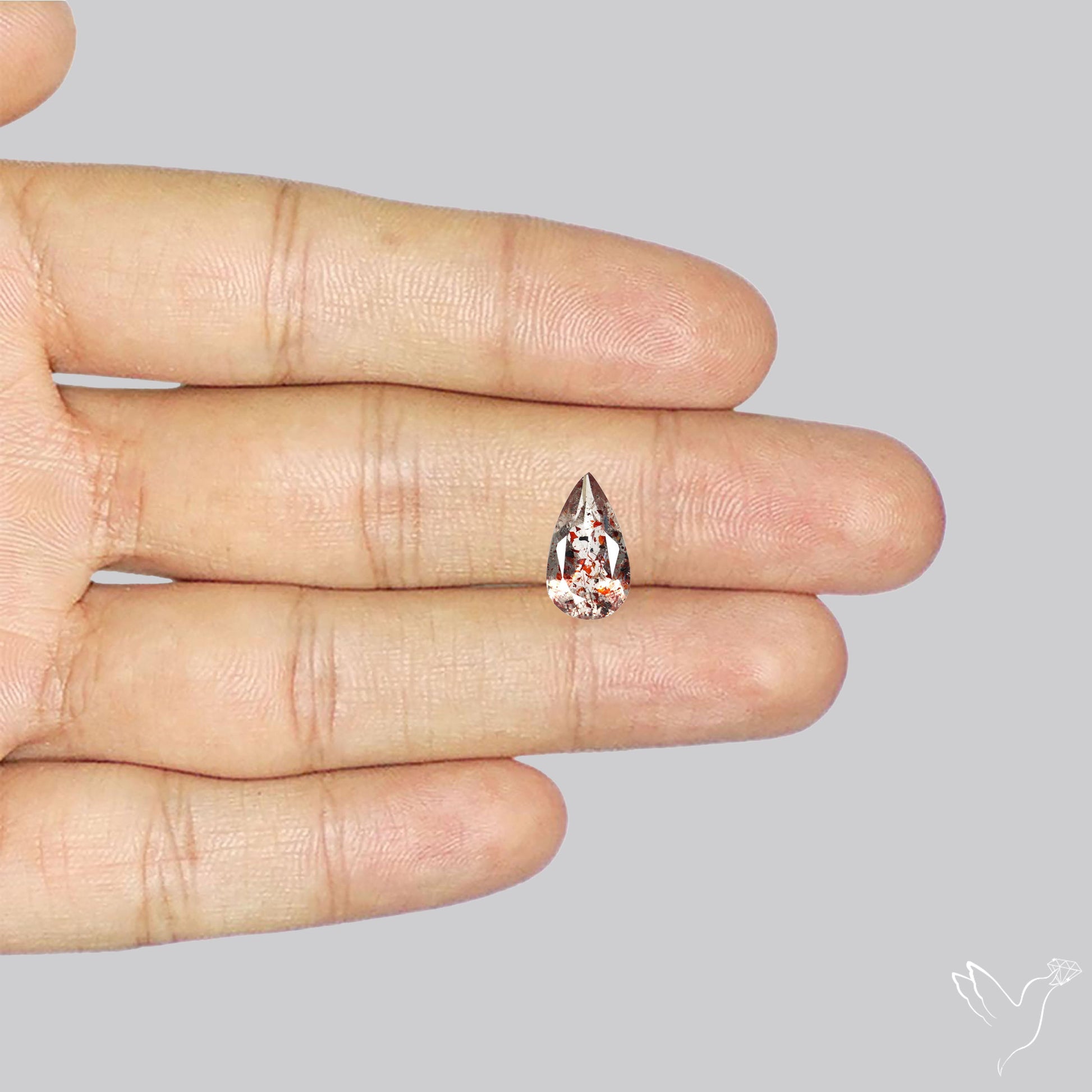 Lepidocrocite In Quartz Faceted Fine Gemstone