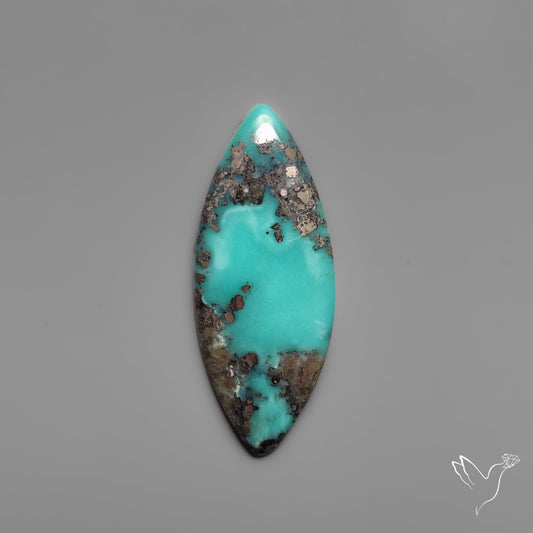 Campitos Turquoise Cabochon with Pyrite Inclusions