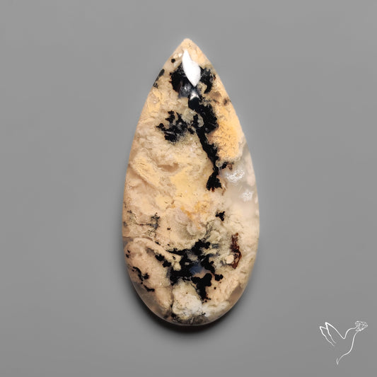 Australian Dendritic Agate Cabochon aka Yellow/Tiger Dendrite