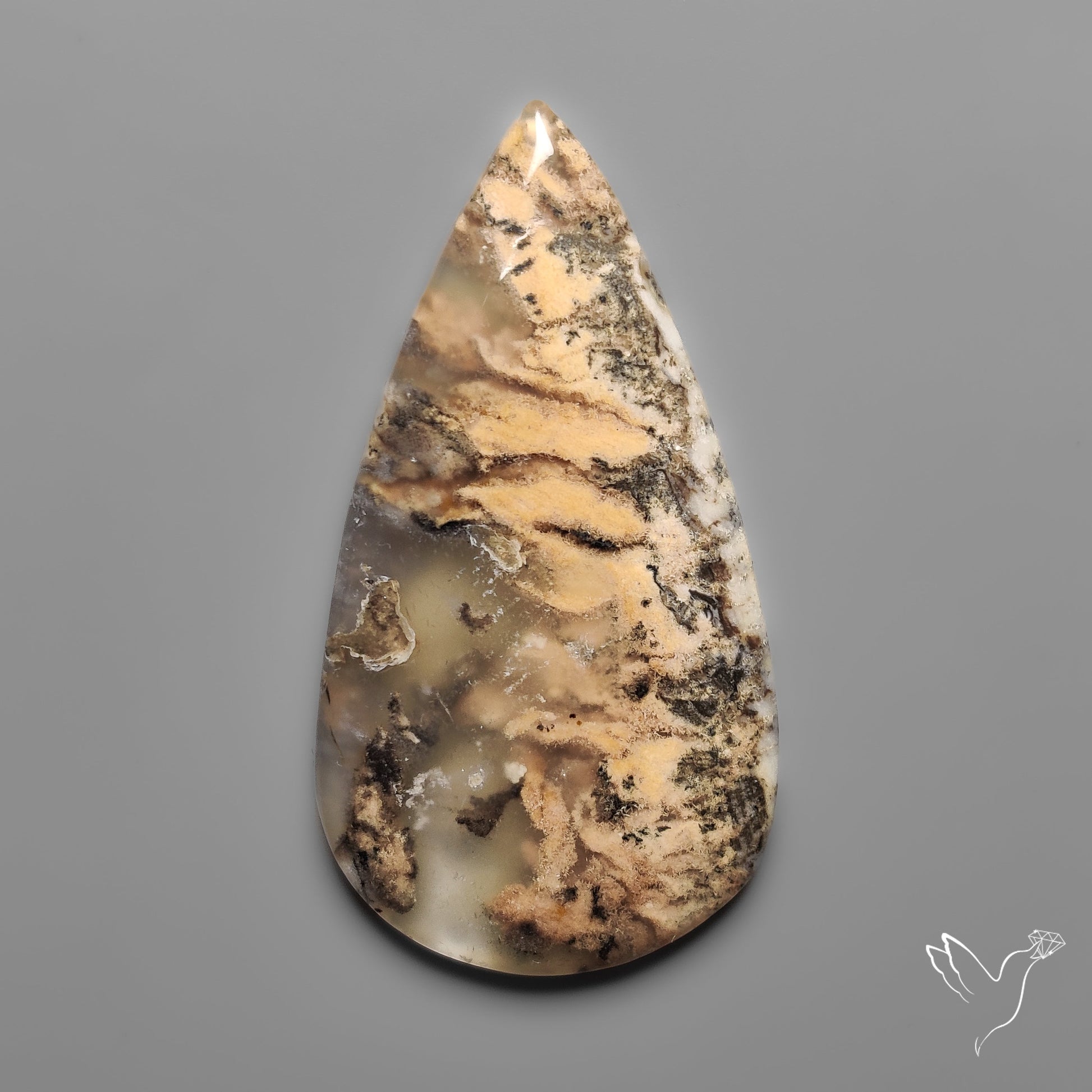 Australian Dendritic Agate Cabochon aka Yellow/Tiger Dendrite