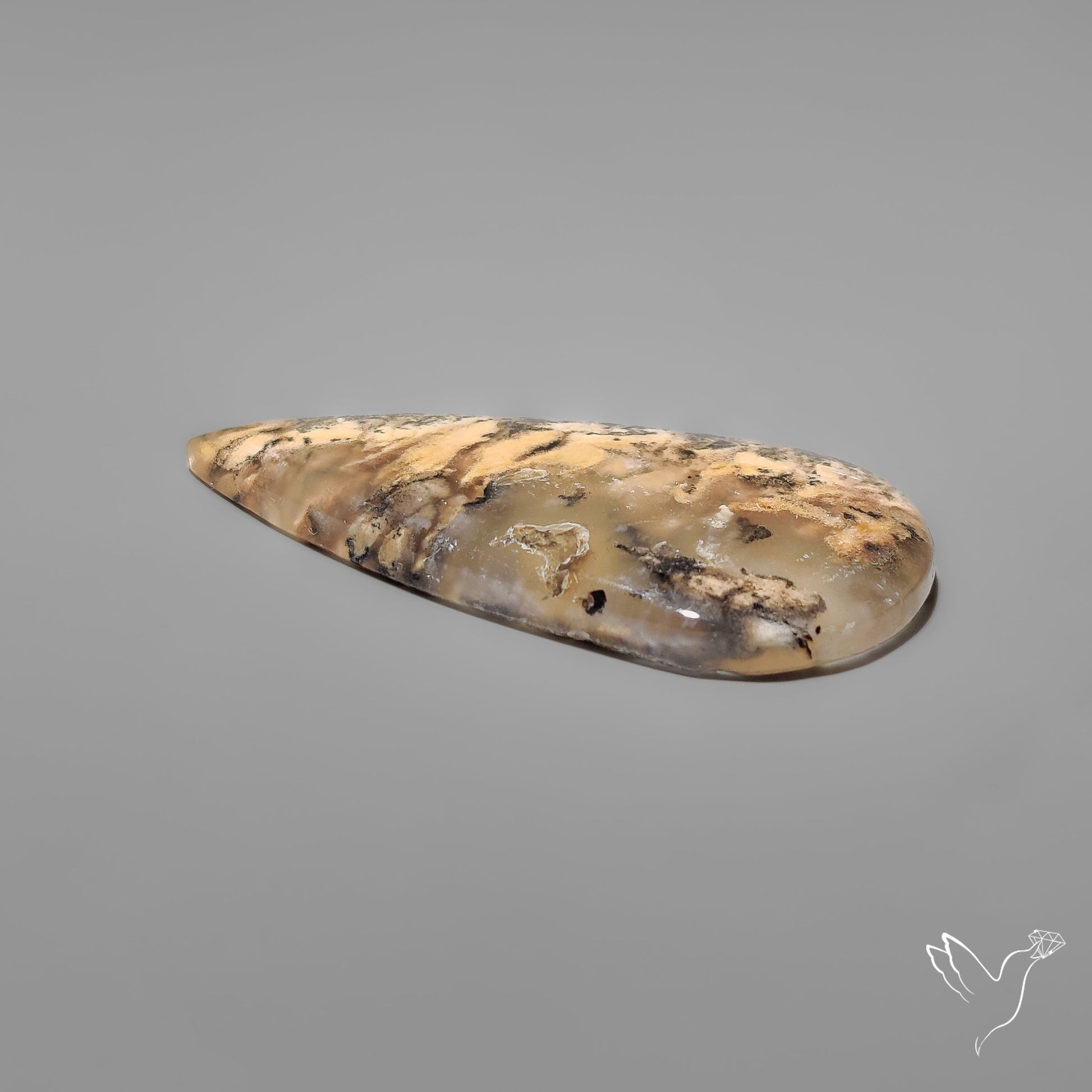 Australian Dendritic Agate Cabochon aka Yellow/Tiger Dendrite