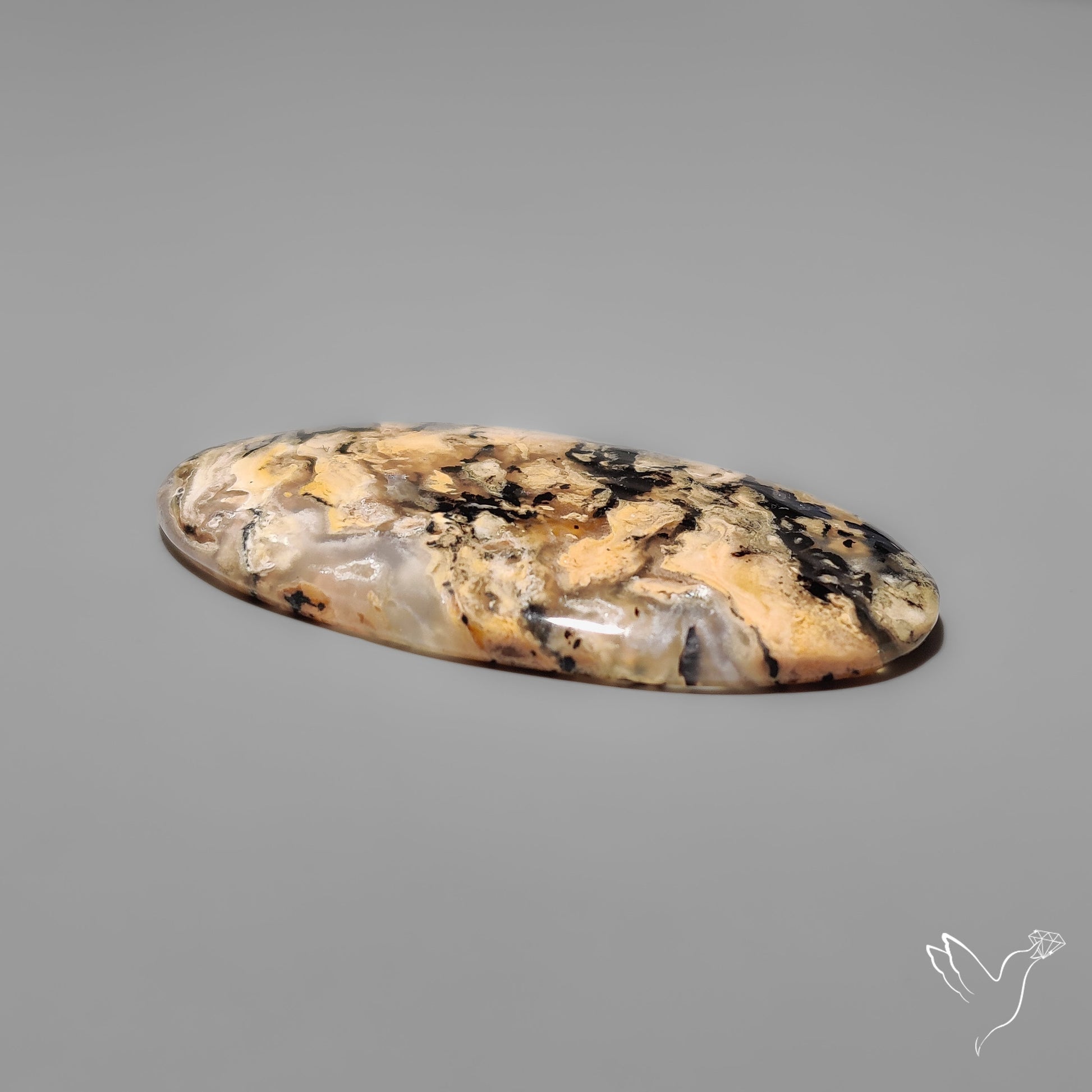 Australian Dendritic Agate Cabochon aka Yellow/Tiger Dendrite