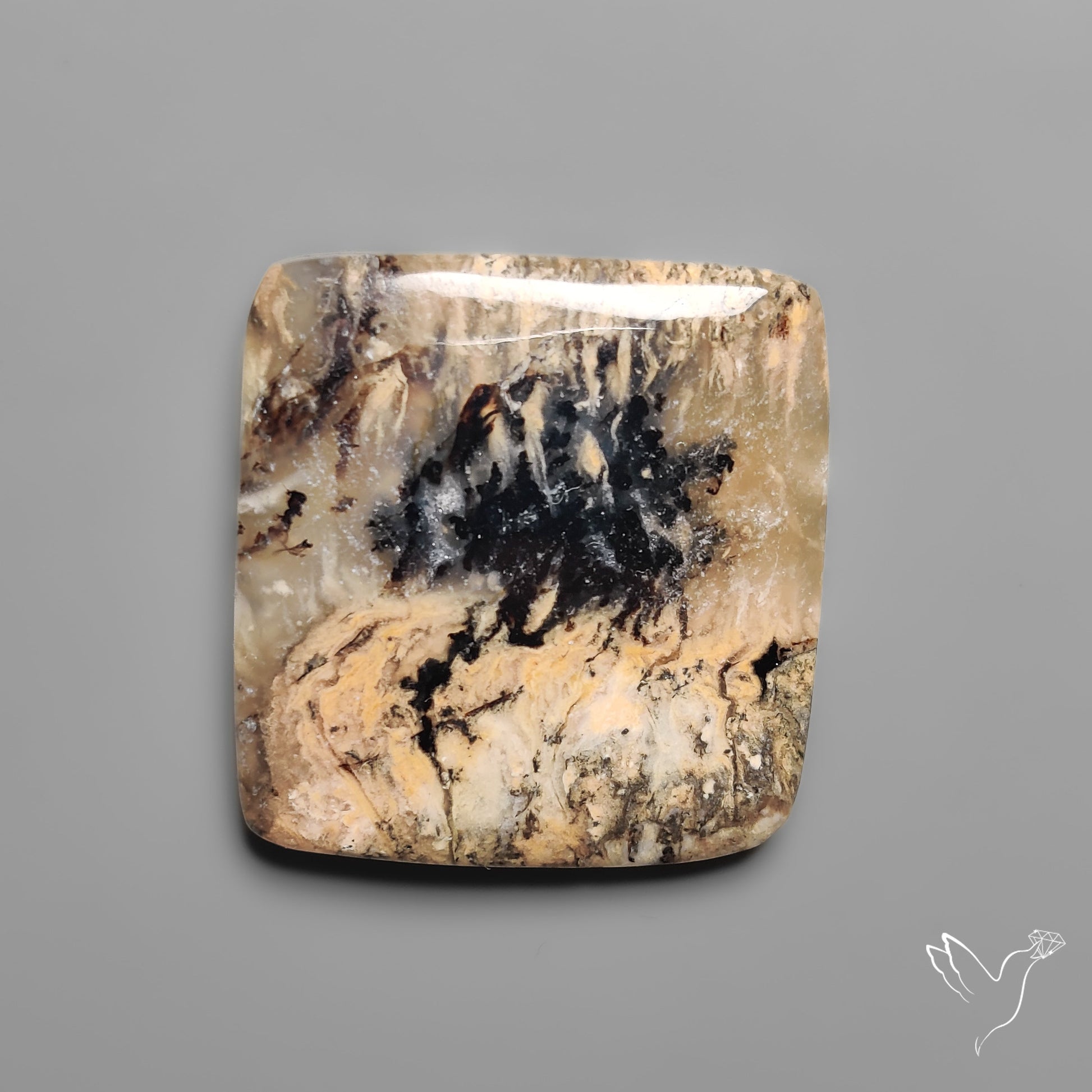 Australian Dendritic Agate Cabochon aka Yellow/Tiger Dendrite