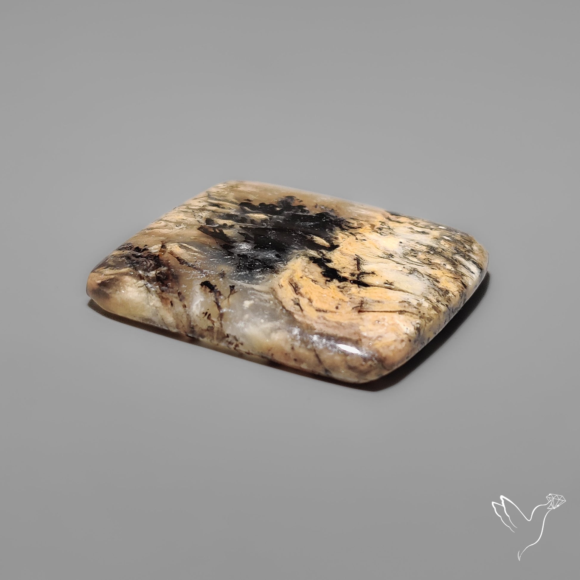 Australian Dendritic Agate Cabochon aka Yellow/Tiger Dendrite