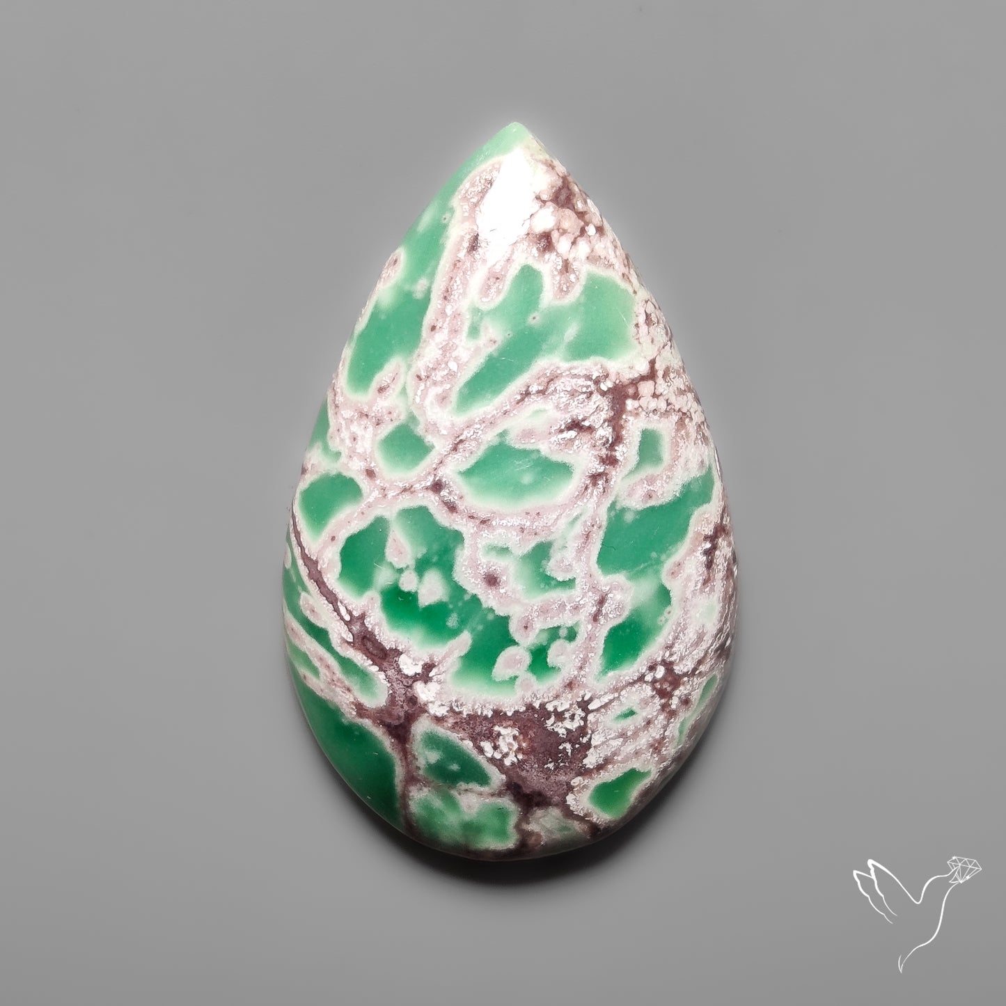 Lucin Variscite Cabochon from Utah Spiderweb Pattern