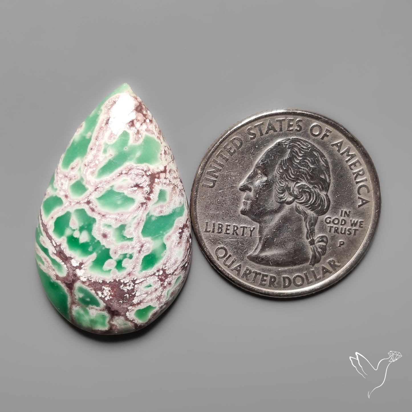 Lucin Variscite Cabochon from Utah Spiderweb Pattern