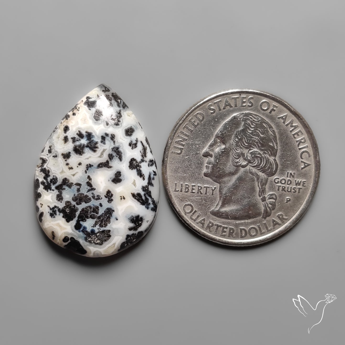 Parallel Dendritic Agate Cabochon