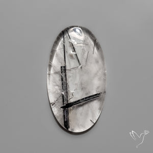 Black Tourmaline in Quartz Cabochon