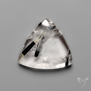 Black Tourmaline in Quartz Cabochon