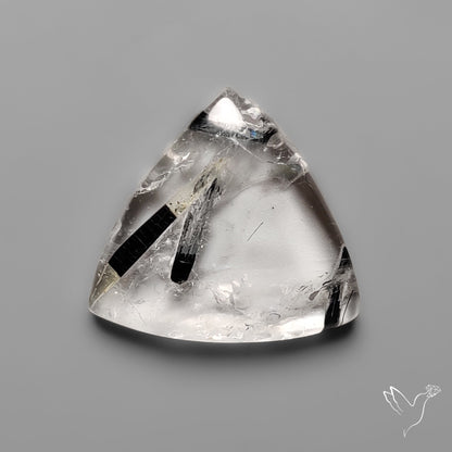 Black Tourmaline in Quartz Cabochon