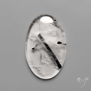 Black Tourmaline in Quartz Cabochon