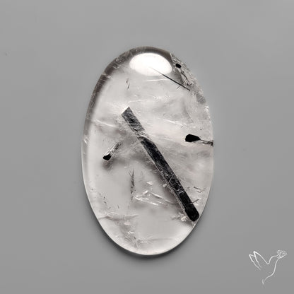 Black Tourmaline in Quartz Cabochon