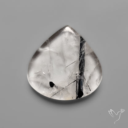 Black Tourmaline in Quartz Cabochon