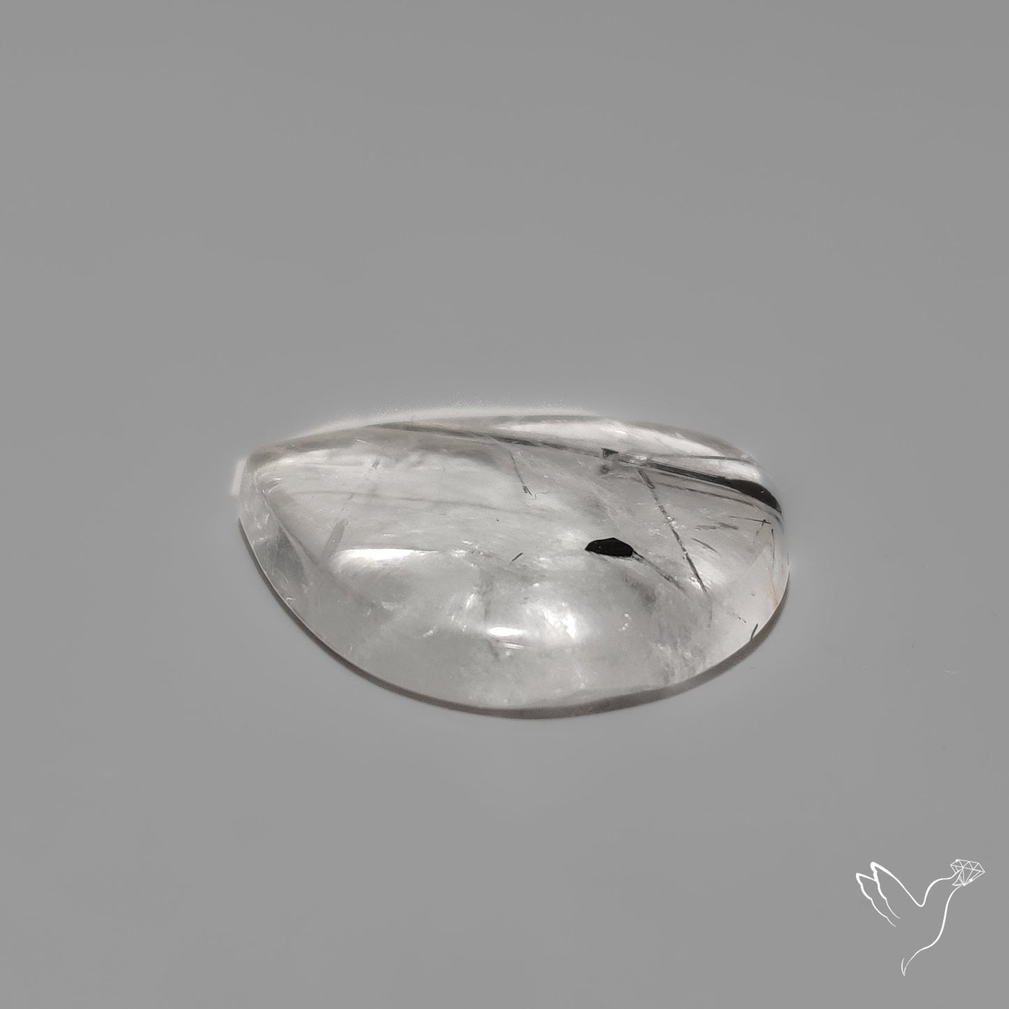 Black Tourmaline in Quartz Cabochon