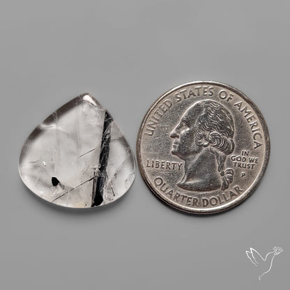 Black Tourmaline in Quartz Cabochon